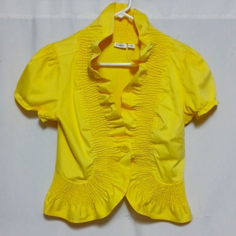 Cato Yellow Cardigan Top Size Medium